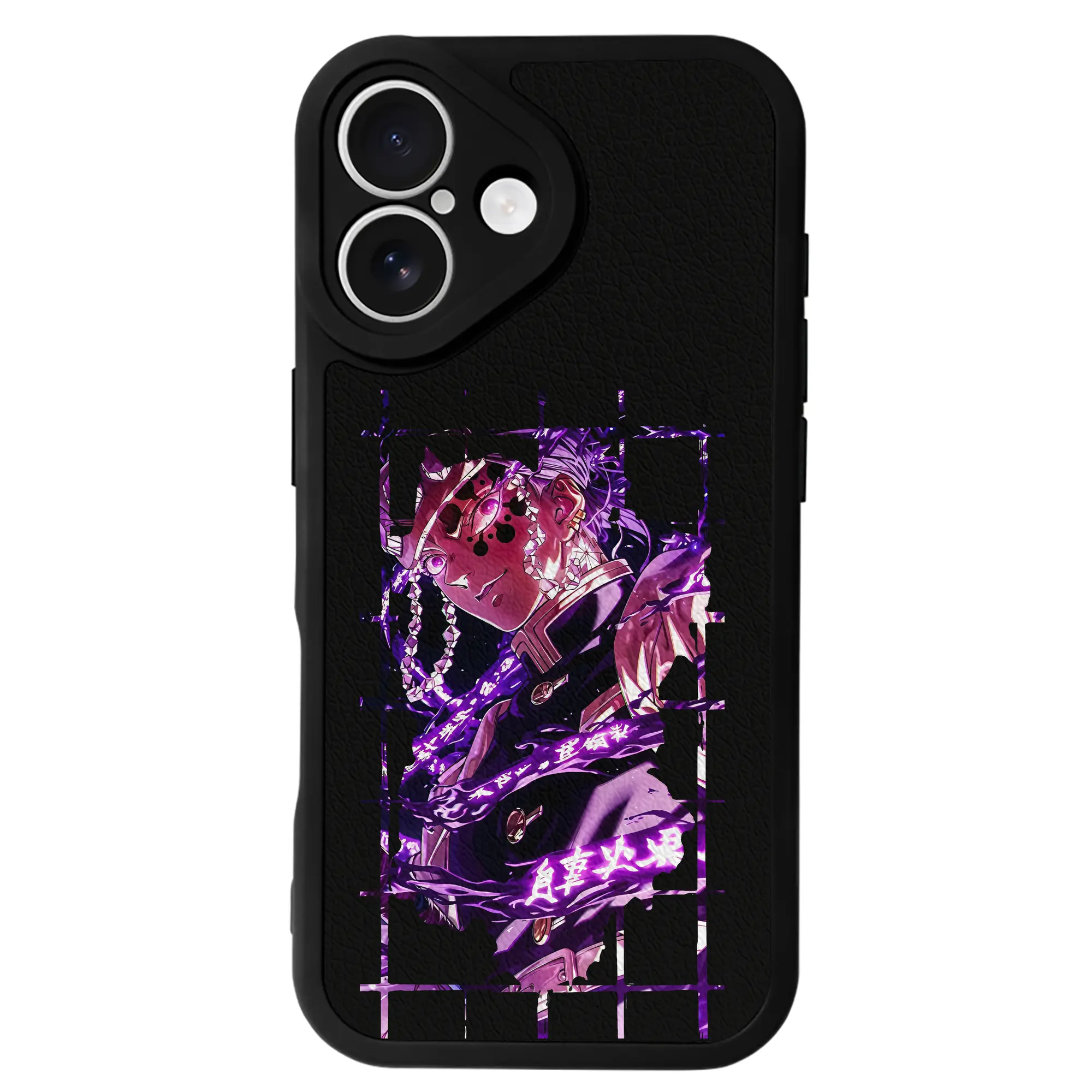 鬼滅の刃 グッズ,宇髄 天元 - IPhone 16シリーズ対応 ・ シリコンスマホケース ・ レザー調 ・ 高精度フィット ・ 耐衝撃 ・ ワイヤレス充電対応 ・ 精密カット